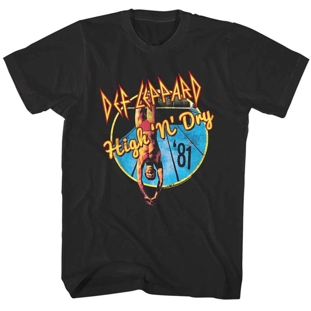 Def Leppard Shirt High N Dry 1981 Album Cover T Shirt Rock Band Tour Music